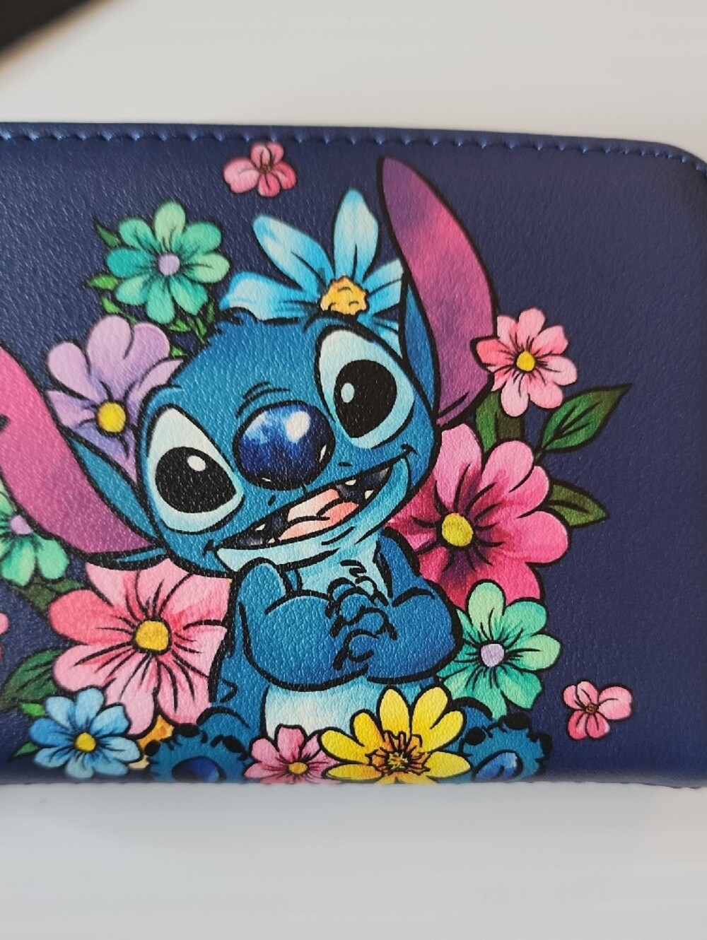 Loungefly Blue Stitch Floral Zip Wallet. - Picture 9 of 12